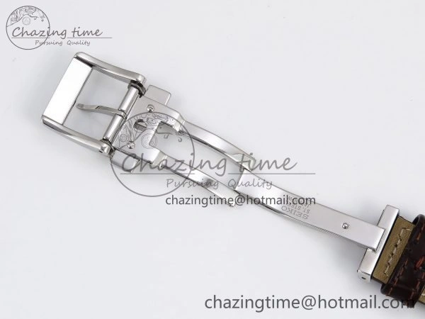 Grand Seiko Elegance GMT SS GSF 1:1 Best Edition Cream Dial on Brown Leather Strap NH WrinkleFree 6666
