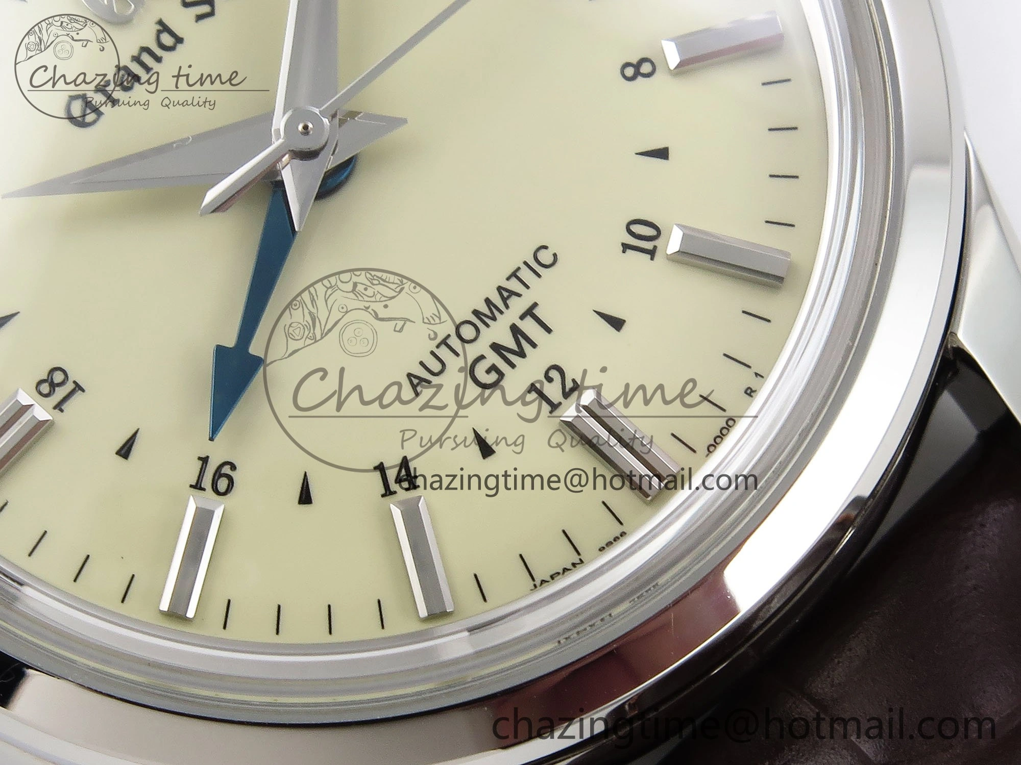 Grand Seiko Elegance GMT SS GSF 1:1 Best Edition Cream Dial on Brown Leather Strap NH WrinkleFree 6666