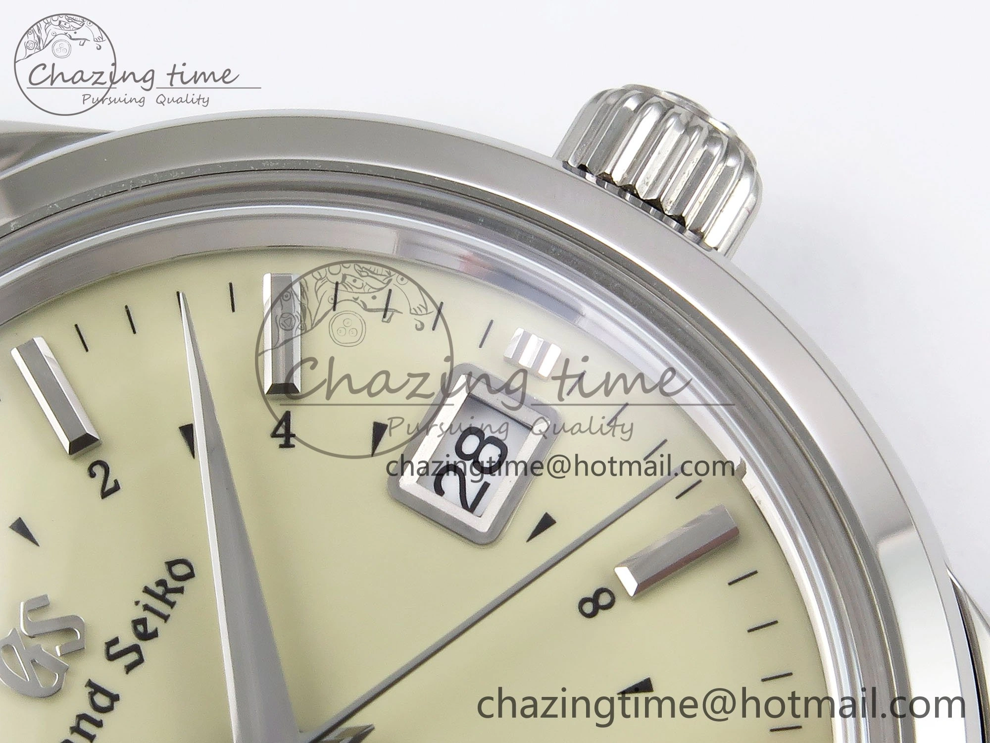 Grand Seiko Elegance GMT SS GSF 1:1 Best Edition Cream Dial on Brown Leather Strap NH WrinkleFree 6666