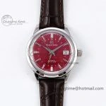 Attractive Grand Seiko Elegance GMT SS GSF 1:1 Best Edition Ice Blue Dial on Brown Leather Strap NH 6661