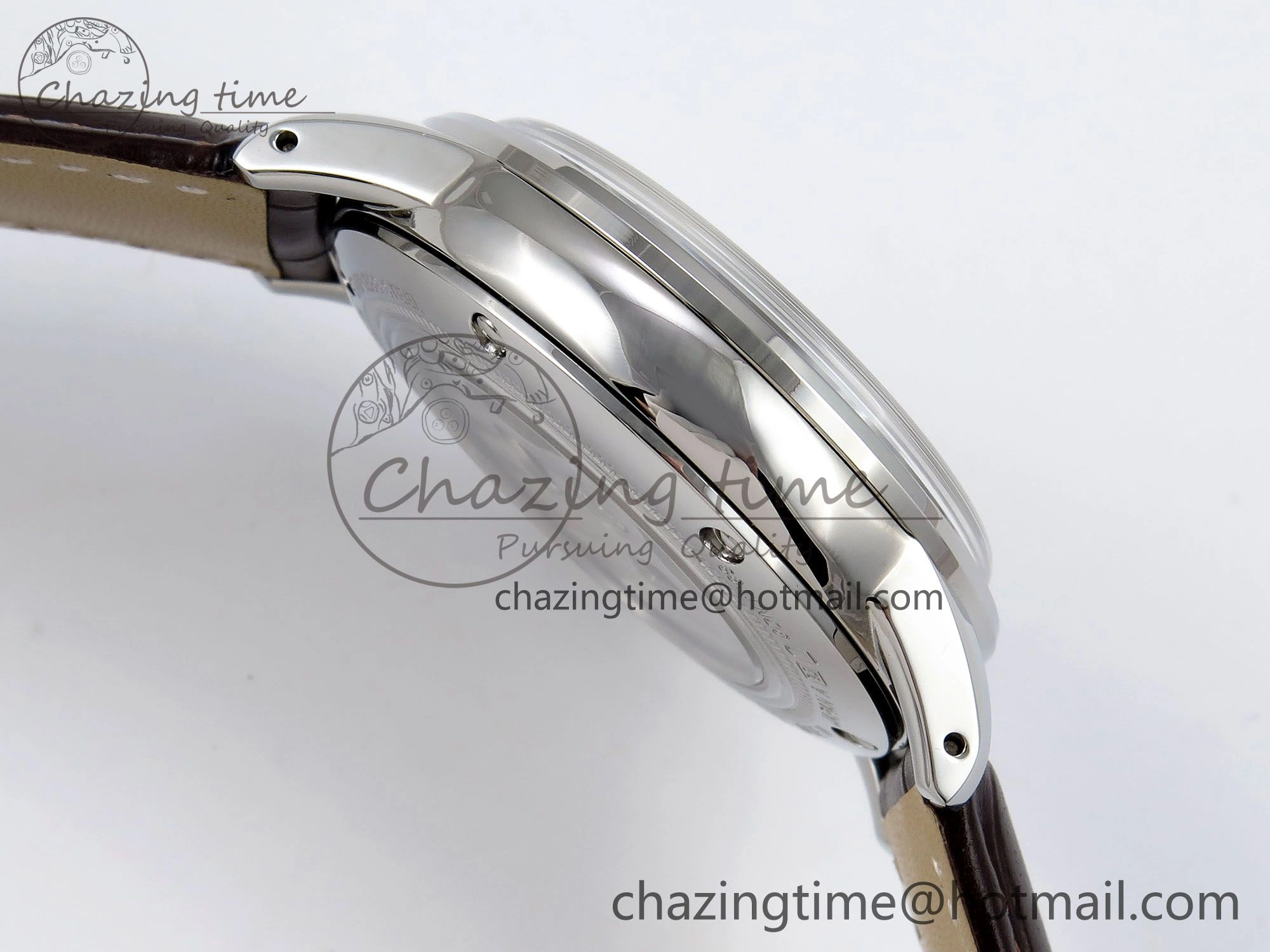 Attractive Grand Seiko Elegance GMT SS GSF 1:1 Best Edition Ice Blue Dial on Brown Leather Strap NH 6661