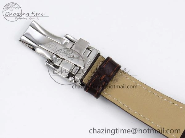Attractive Grand Seiko Elegance GMT SS GSF 1:1 Best Edition Ice Blue Dial on Brown Leather Strap NH 6661