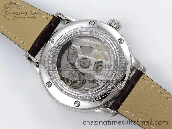 Packable Grand Seiko Elegance GMT SS GSF 1:1 Best Edition Red Dial on Brown Leather Strap NH 6660