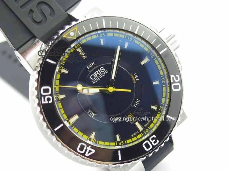 Stretchable Great Barrier Reef Limited Edition II SS Black Dial On Black Rubber Strap A 8293