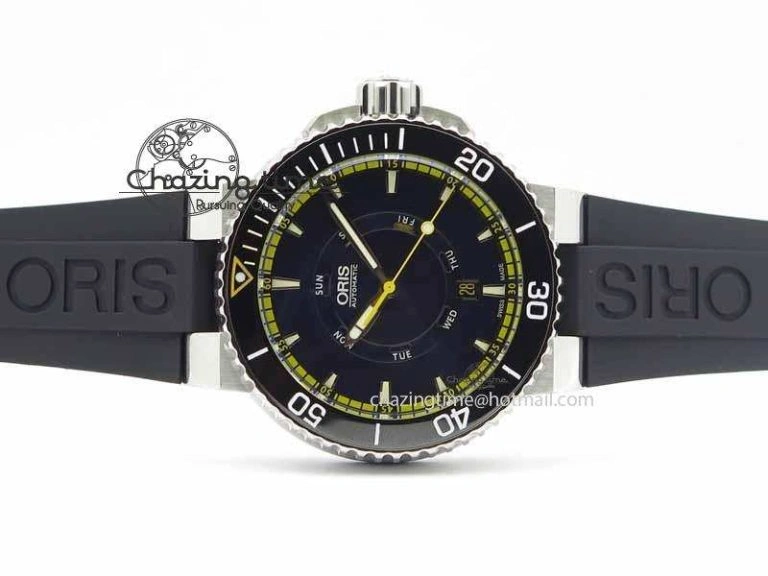 Stretchable Great Barrier Reef Limited Edition II SS Black Dial On Black Rubber Strap A 8293