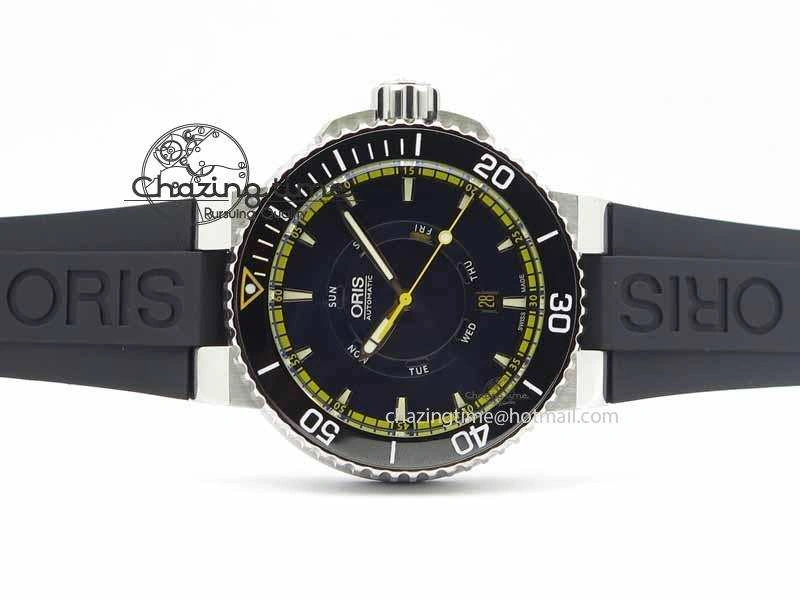 Stretchable Great Barrier Reef Limited Edition II SS Black Dial On Black Rubber Strap A 8293