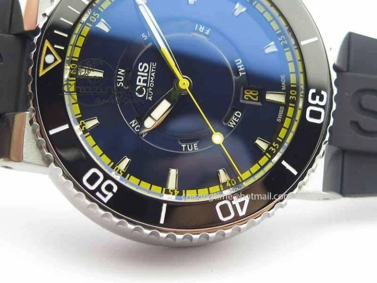 Stretchable Great Barrier Reef Limited Edition II SS Black Dial On Black Rubber Strap A 8293