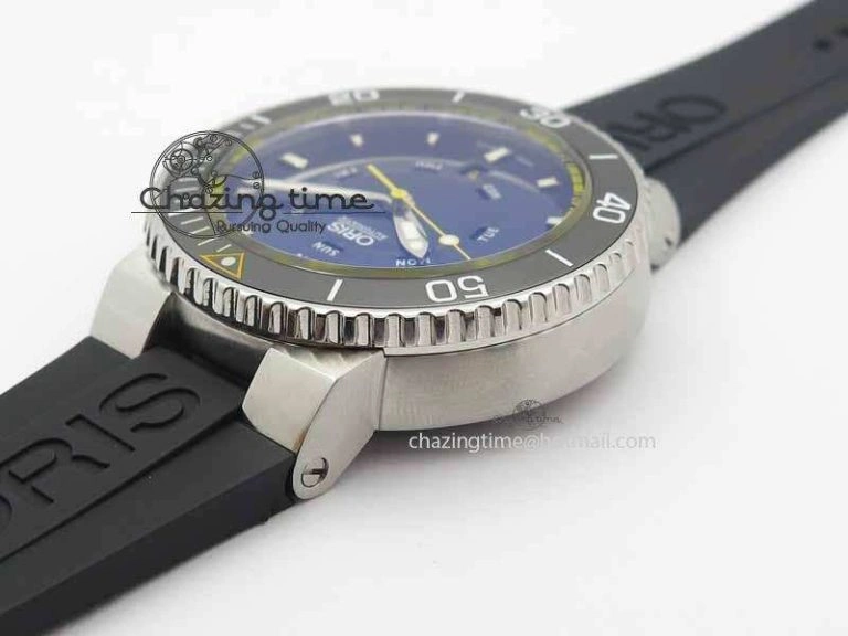Stretchable Great Barrier Reef Limited Edition II SS Black Dial On Black Rubber Strap A 8293