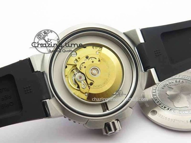 Stretchable Great Barrier Reef Limited Edition II SS Black Dial On Black Rubber Strap A 8293