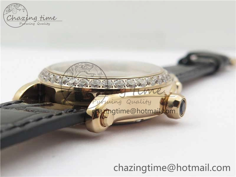 HAPPY SPORT AUTOMATIC RG 36MM CRYSTAL YYF 1:1 BEST EDITION WHITE DIAL ON BLACK LEATHER STRAP A MultiPurpose 10311