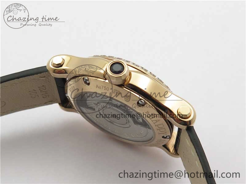 HAPPY SPORT AUTOMATIC RG 36MM CRYSTAL YYF 1:1 BEST EDITION WHITE DIAL ON BLACK LEATHER STRAP A MultiPurpose 10311