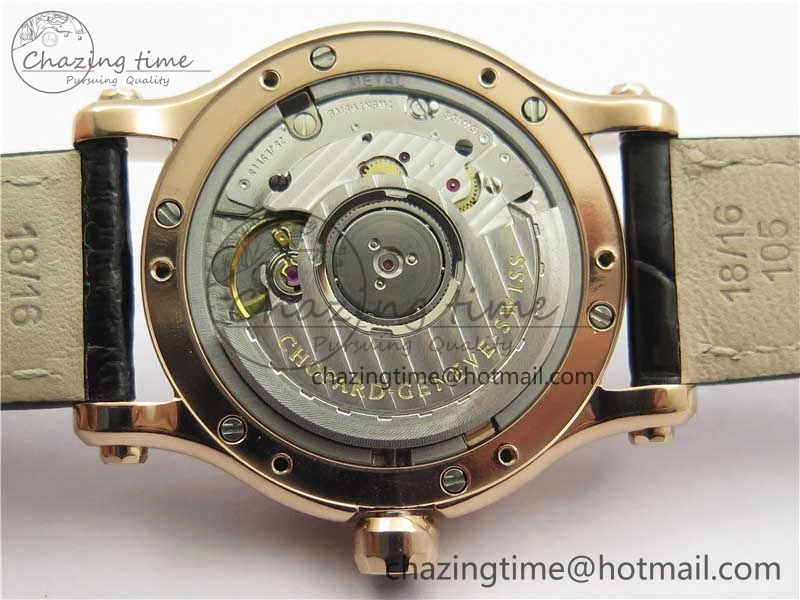 HAPPY SPORT AUTOMATIC RG 36MM CRYSTAL YYF 1:1 BEST EDITION WHITE DIAL ON BLACK LEATHER STRAP A MultiPurpose 10311