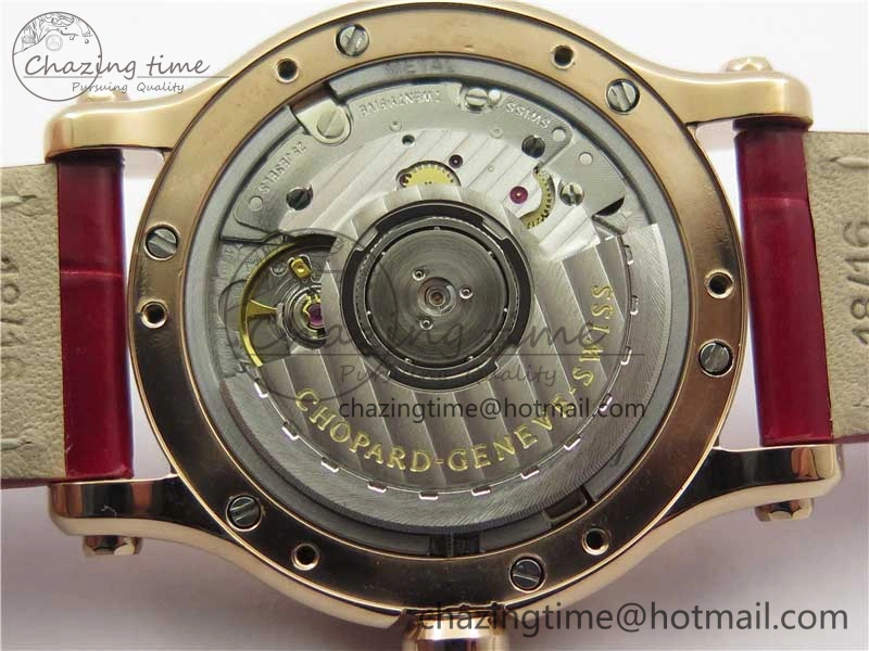 HAPPY SPORT AUTOMATIC RG 36MM YYF 1:1 BEST EDITION WHITE DIAL ON RED LEATHER STRAP A Soft 6381
