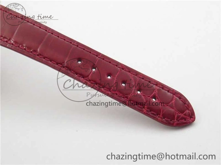 HAPPY SPORT AUTOMATIC RG 36MM YYF 1:1 BEST EDITION WHITE DIAL ON RED LEATHER STRAP A Soft 6381