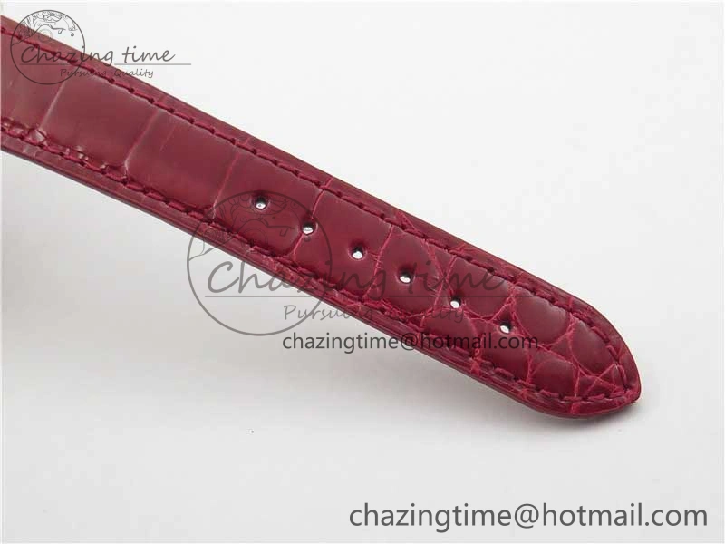 HAPPY SPORT AUTOMATIC RG 36MM YYF 1:1 BEST EDITION WHITE DIAL ON RED LEATHER STRAP A Soft 6381