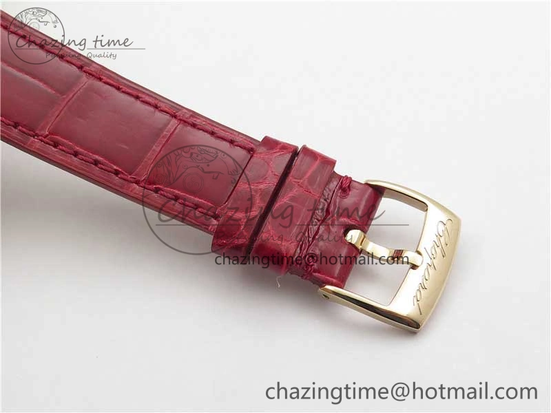 HAPPY SPORT AUTOMATIC RG 36MM YYF 1:1 BEST EDITION WHITE DIAL ON RED LEATHER STRAP A Soft 6381