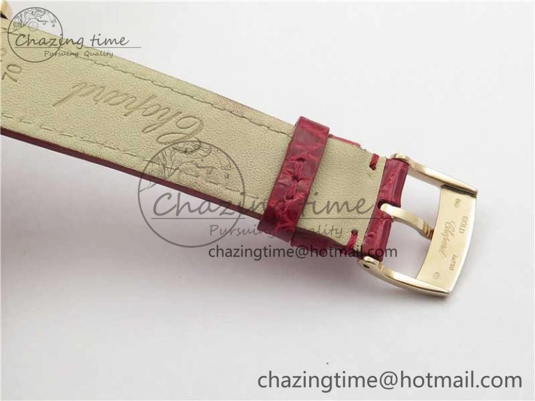 HAPPY SPORT AUTOMATIC RG 36MM YYF 1:1 BEST EDITION WHITE DIAL ON RED LEATHER STRAP A Soft 6381
