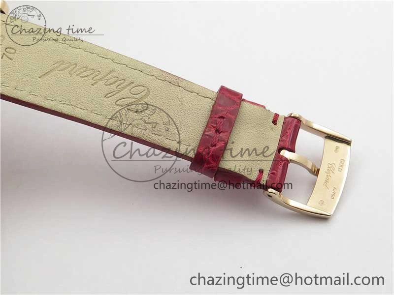 HAPPY SPORT AUTOMATIC RG 36MM YYF 1:1 BEST EDITION WHITE DIAL ON RED LEATHER STRAP A Soft 6381