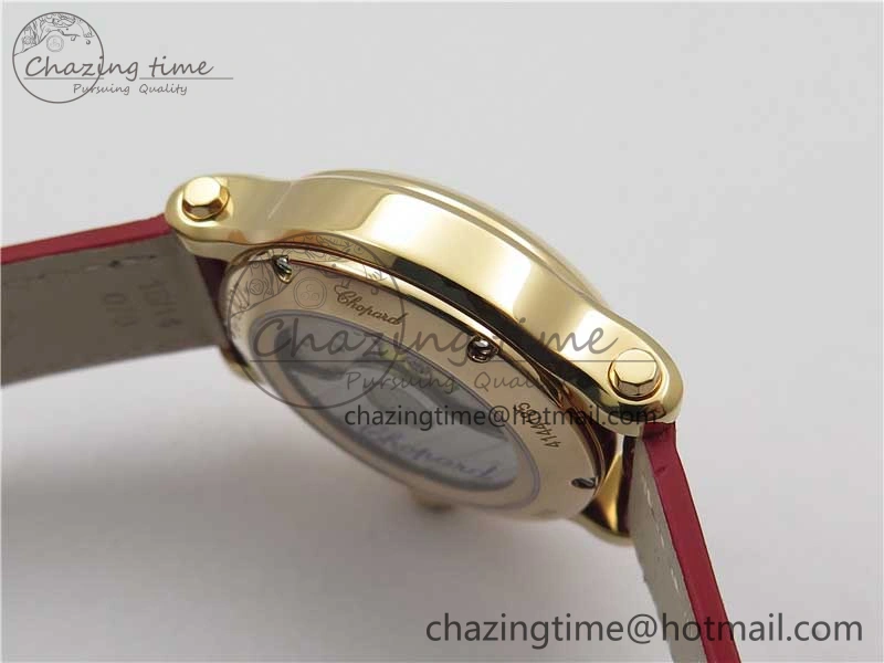 HAPPY SPORT AUTOMATIC RG 36MM ZF 1:1 BEST EDITION RED MOP DIAL ON RED LEATHER STRAP MIYOTA Lightweight 10302