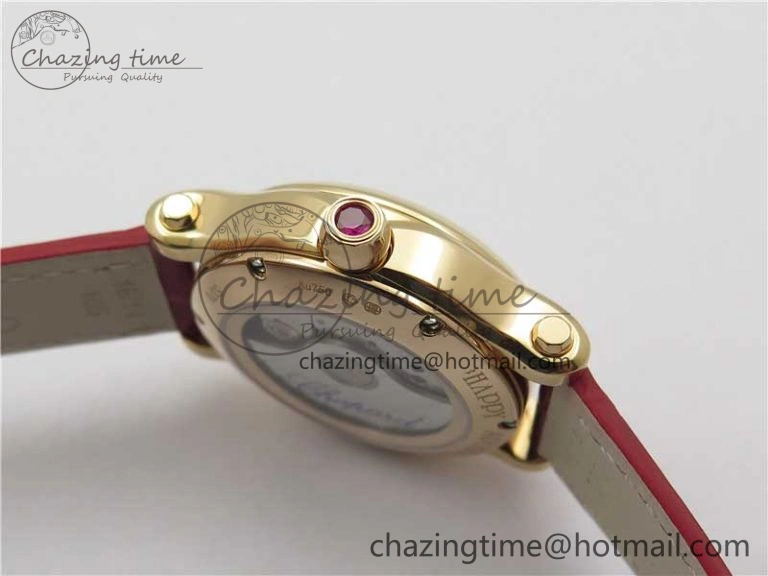 HAPPY SPORT AUTOMATIC RG 36MM ZF 1:1 BEST EDITION RED MOP DIAL ON RED LEATHER STRAP MIYOTA Lightweight 10302