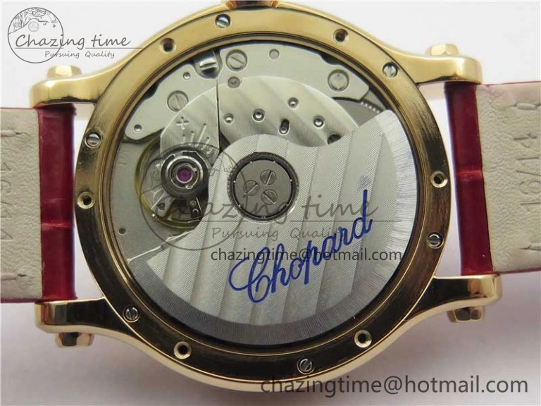 HAPPY SPORT AUTOMATIC RG 36MM ZF 1:1 BEST EDITION RED MOP DIAL ON RED LEATHER STRAP MIYOTA Lightweight 10302