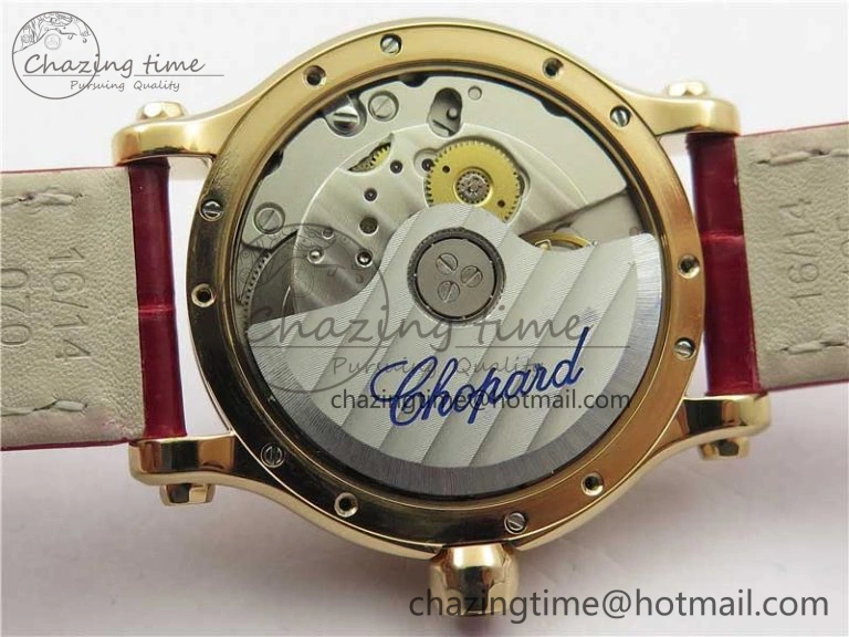 HAPPY SPORT AUTOMATIC RG 36MM ZF 1:1 BEST EDITION RED MOP DIAL ON RED LEATHER STRAP MIYOTA Lightweight 10302