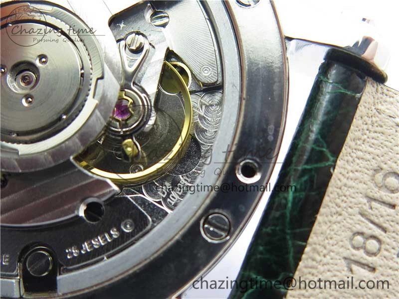 EyeCatching HAPPY SPORT AUTOMATIC SS 36MM CRYSTAL YYF 1:1 BEST EDITION WHITE DIAL ON GREEN LEATHER STRAP A 10313