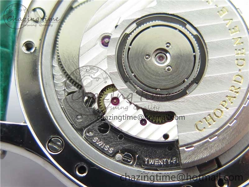 FreshLook HAPPY SPORT AUTOMATIC SS 36MM YYF 1:1 BEST EDITION WHITE DIAL ON GREEN LEATHER STRAP A 6386