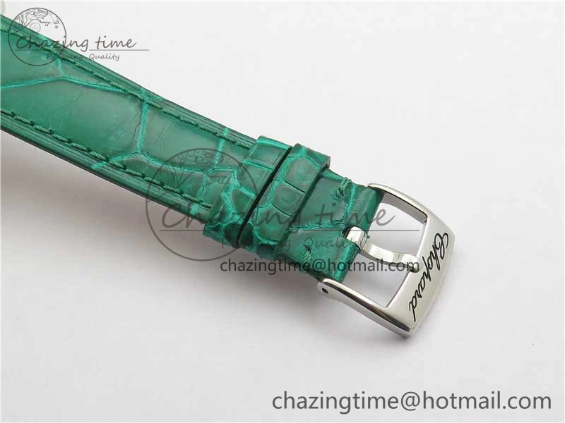 FreshLook HAPPY SPORT AUTOMATIC SS 36MM YYF 1:1 BEST EDITION WHITE DIAL ON GREEN LEATHER STRAP A 6386
