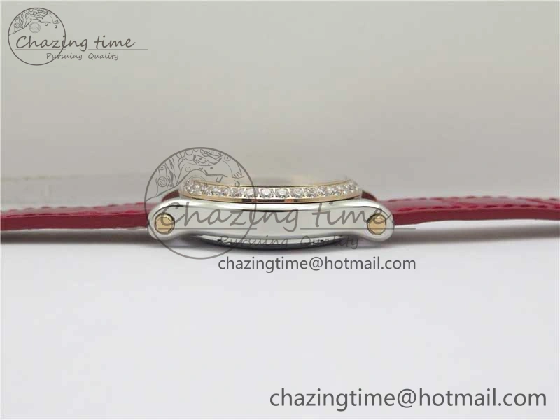 NewStyle HAPPY SPORT AUTOMATIC SS RG 36MM CRYSTAL YYF 1:1 BEST EDITION WHITE DIAL ON RED LEATHER STRAP A 10309