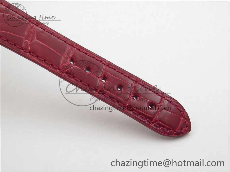 NewStyle HAPPY SPORT AUTOMATIC SS RG 36MM CRYSTAL YYF 1:1 BEST EDITION WHITE DIAL ON RED LEATHER STRAP A 10309