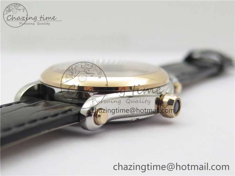 HAPPY SPORT AUTOMATIC SS RG 36MM YYF 1:1 BEST EDITION WHITE DIAL ON BLACK LEATHER STRAP A Minimalist 6382