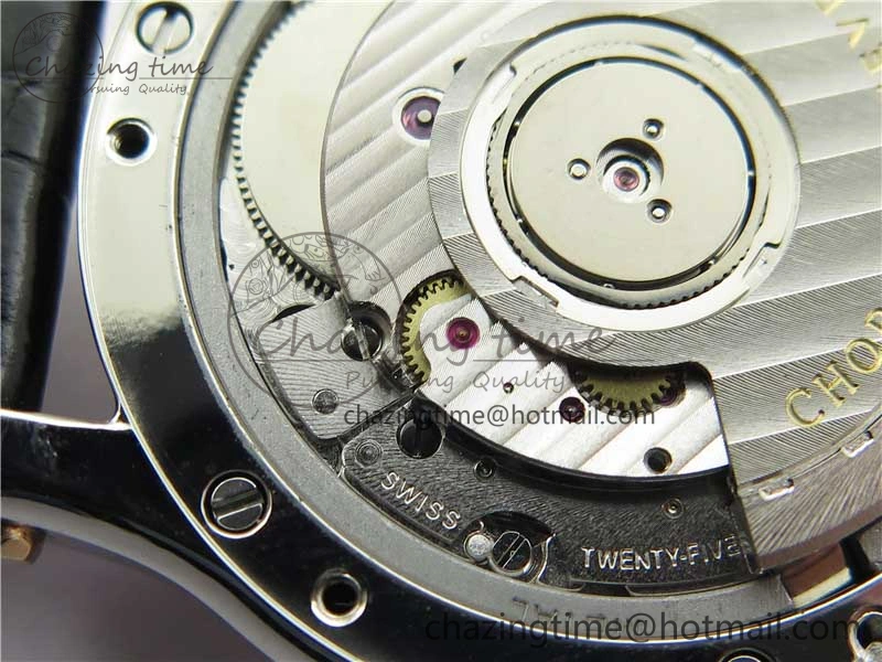 HAPPY SPORT AUTOMATIC SS RG 36MM YYF 1:1 BEST EDITION WHITE DIAL ON BLACK LEATHER STRAP A Minimalist 6382
