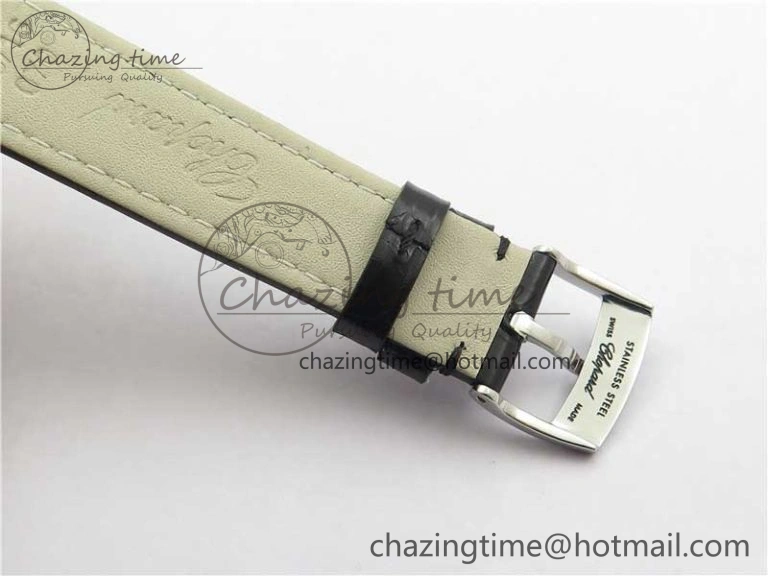 HAPPY SPORT AUTOMATIC SS RG 36MM YYF 1:1 BEST EDITION WHITE DIAL ON BLACK LEATHER STRAP A Minimalist 6382