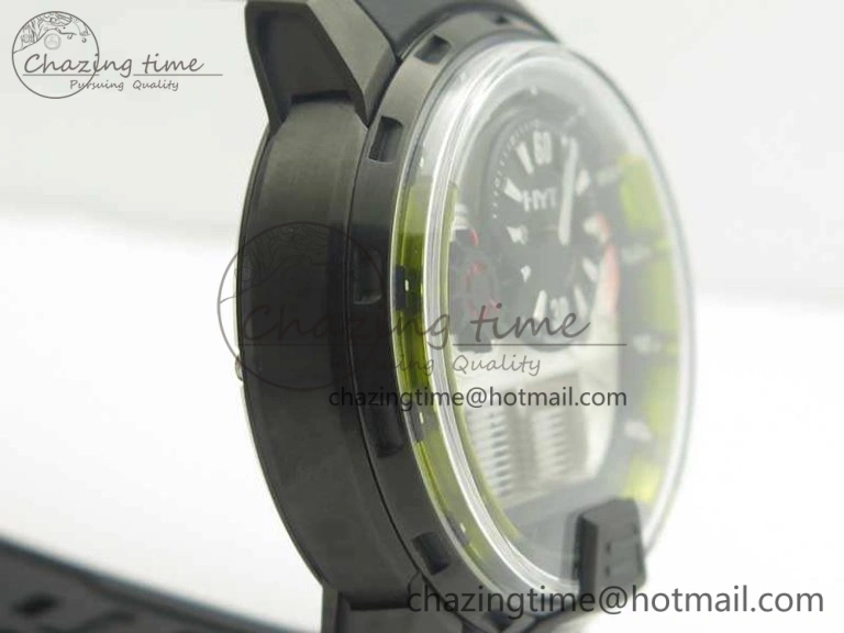 Functional HTY DLC CYF White Dial Black Crown On Black Rubber Strap Asian Movement HTY Cal. 6985
