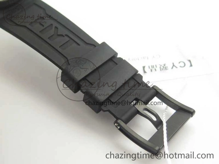 Popular HTY RG DLC CYF White Dial Black Crown On Black Rubber Strap Asian Movement HTY Cal. 6981