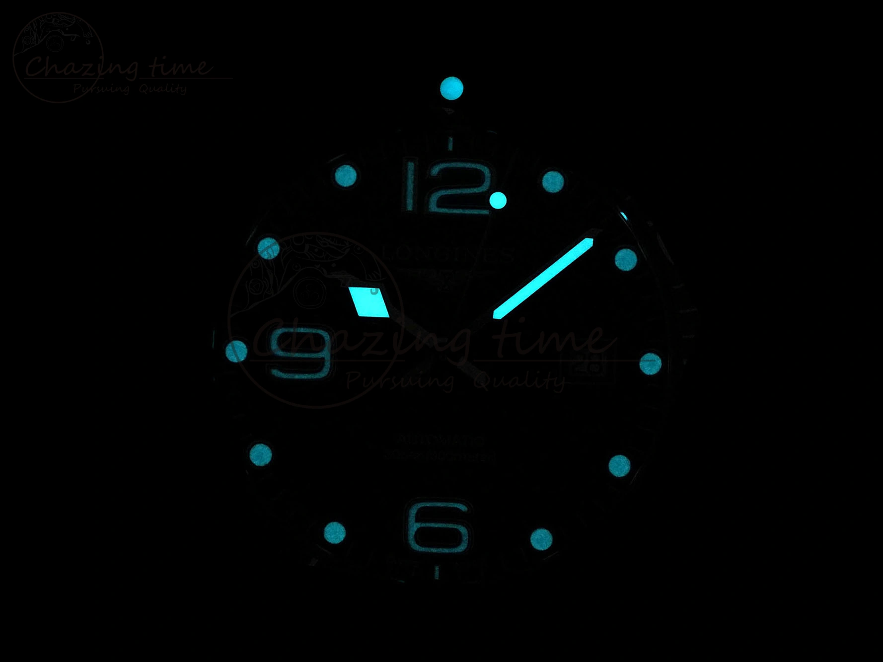 Modern HYDROCONQUEST 43MM SS BLACK CERAMIC BEZEL XF 1:1 BEST EDITION BLACK DIAL ON SS BRACELET L 7618