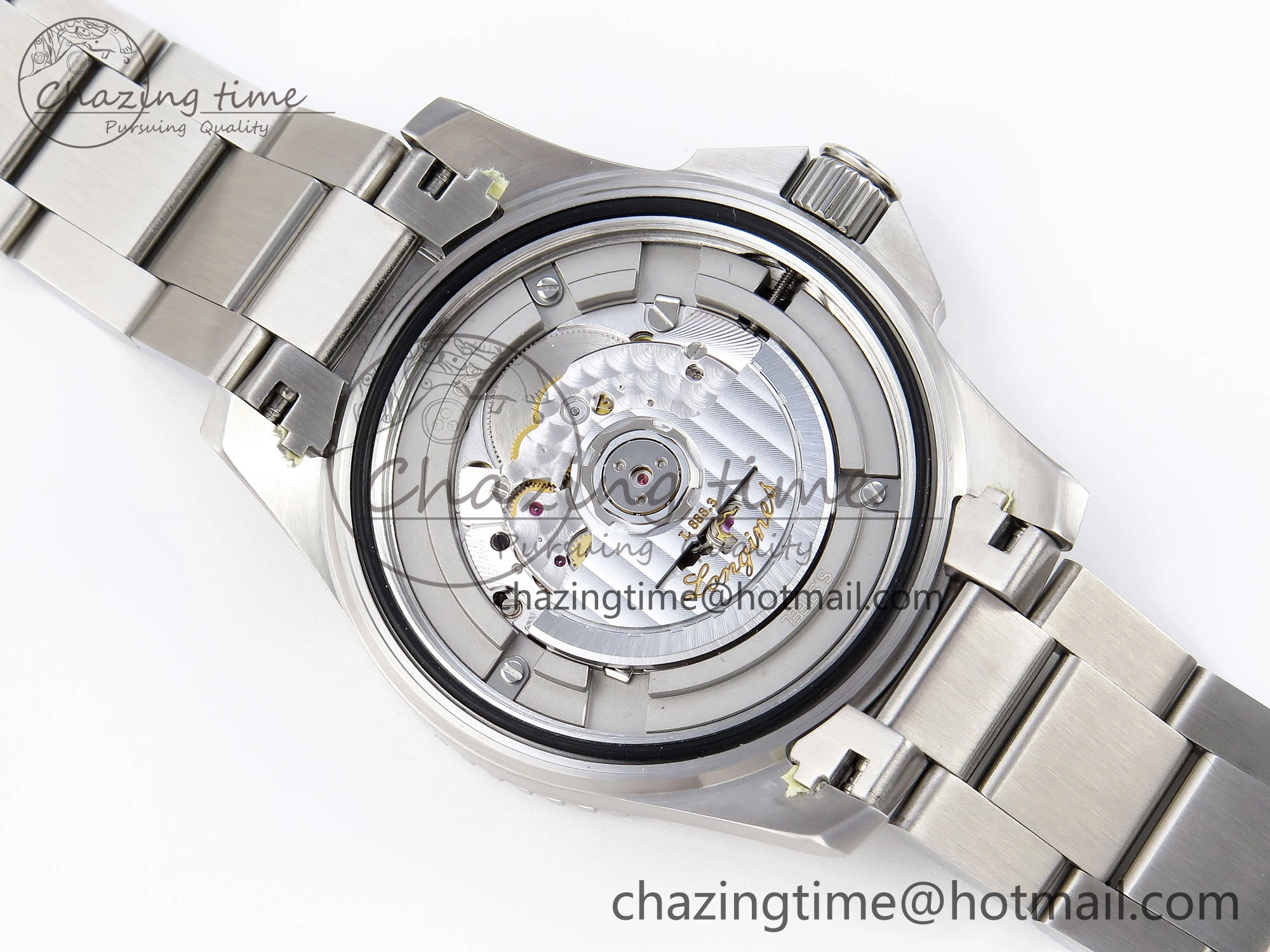 Modern HYDROCONQUEST 43MM SS BLACK CERAMIC BEZEL XF 1:1 BEST EDITION BLACK DIAL ON SS BRACELET L 7618