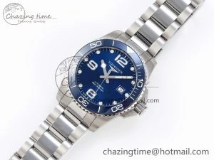 Reliable HYDROCONQUEST 43MM SS BLUE CERAMIC BEZEL XF 1:1 BEST EDITION BLUE DIAL ON SS BRACELET L 7549