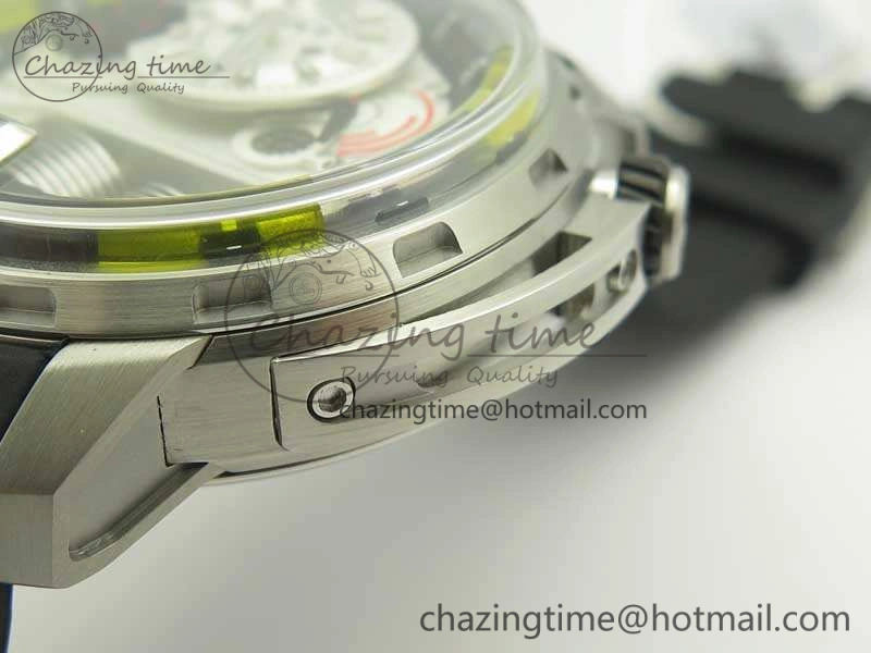 HYT SS CYF White Dial Black Crown On Black Rubber Strap Asian Movement HTY Cal. GoAnywhere 6993