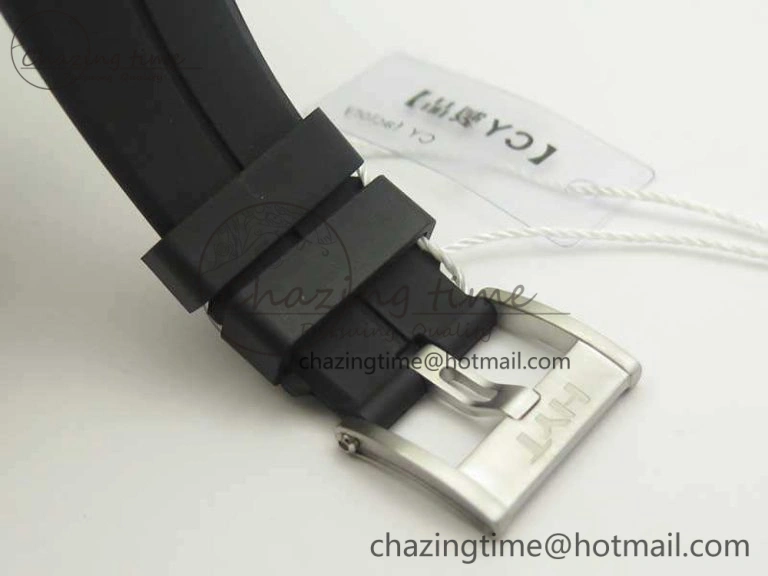 HYT SS CYF White Dial Black Crown On Black Rubber Strap Asian Movement HTY Cal. GoAnywhere 6993