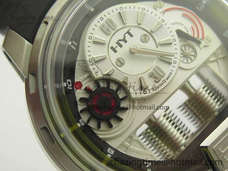 HYT SS CYF White Dial Black Crown On Black Rubber Strap Asian Movement HTY Cal. GoAnywhere 6993