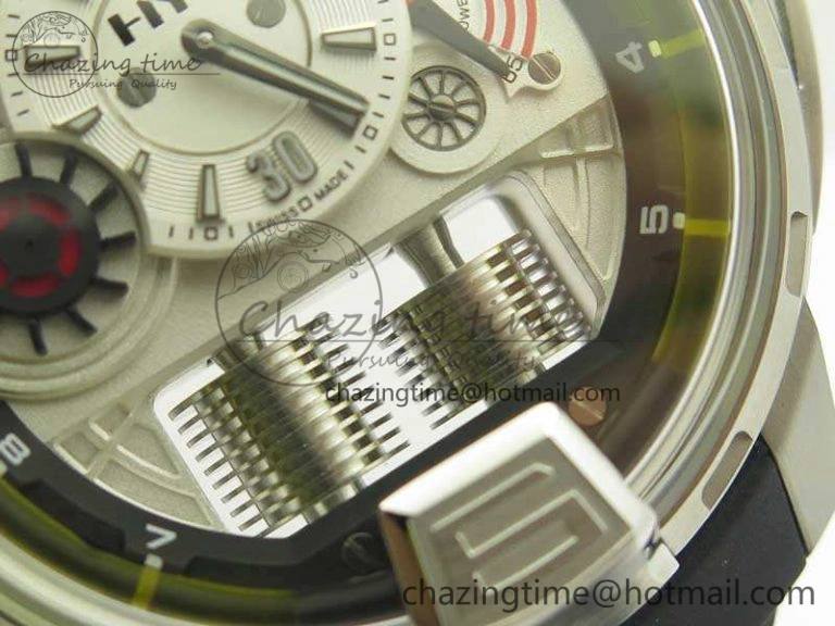 HYT SS CYF White Dial Black Crown On Black Rubber Strap Asian Movement HTY Cal. GoAnywhere 6993