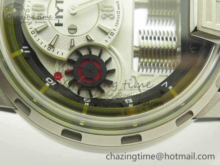 HYT SS CYF White Dial Black Crown On Black Rubber Strap Asian Movement HTY Cal. GoAnywhere 6993