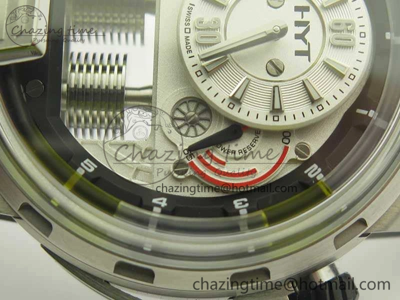 HYT SS CYF White Dial Black Crown On Black Rubber Strap Asian Movement HTY Cal. GoAnywhere 6993