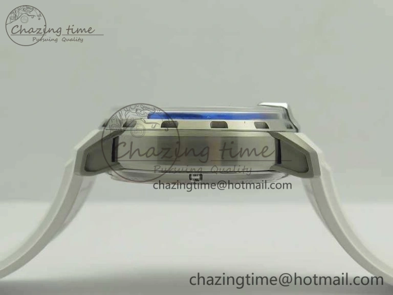 HYT SS CYF White Dial Blue Crown On White Rubber Strap Asian Movement HTY Cal. Packable 6988