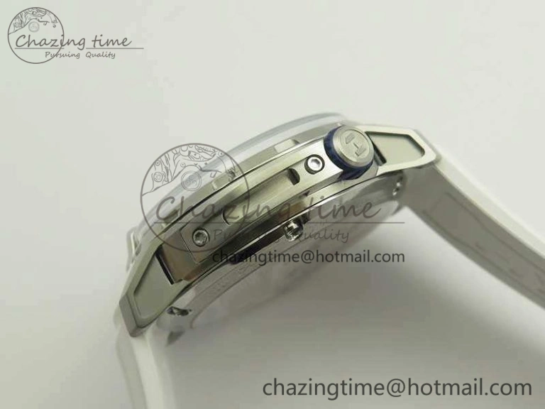 HYT SS CYF White Dial Blue Crown On White Rubber Strap Asian Movement HTY Cal. Packable 6988