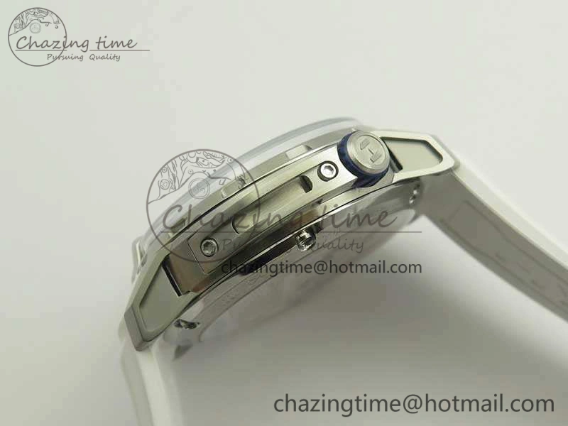 HYT SS CYF White Dial Blue Crown On White Rubber Strap Asian Movement HTY Cal. Packable 6988