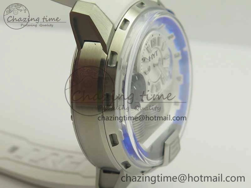 HYT SS CYF White Dial Blue Crown On White Rubber Strap Asian Movement HTY Cal. Packable 6988