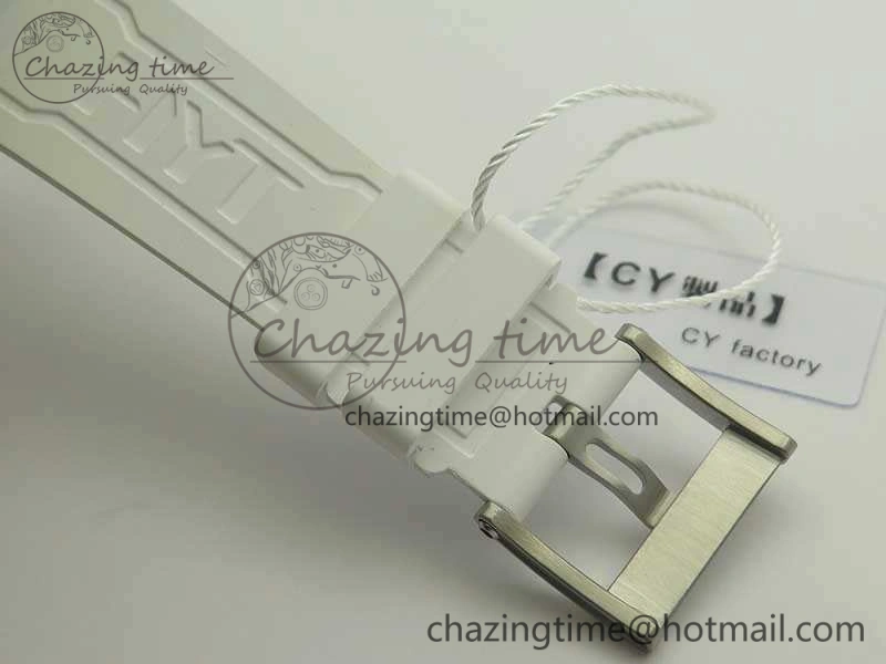 HYT SS CYF White Dial Blue Crown On White Rubber Strap Asian Movement HTY Cal. Packable 6988